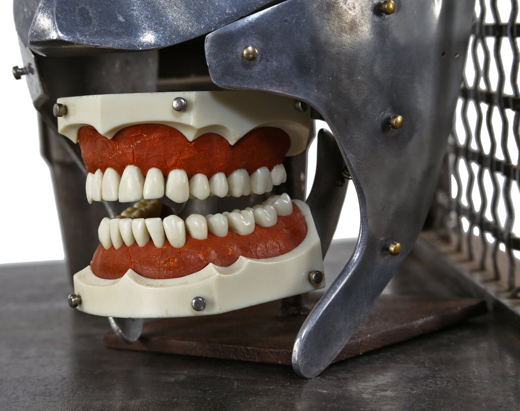 all original and completely intact late 1930's american medical dental instructional phantom head with detachable articulating "dentoform"