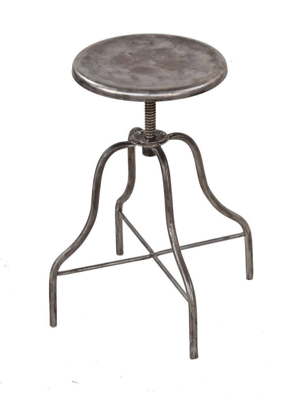 old michael reese hospital operating room cold-rolled adjustable height four-legged suregon's stool with swivel seat