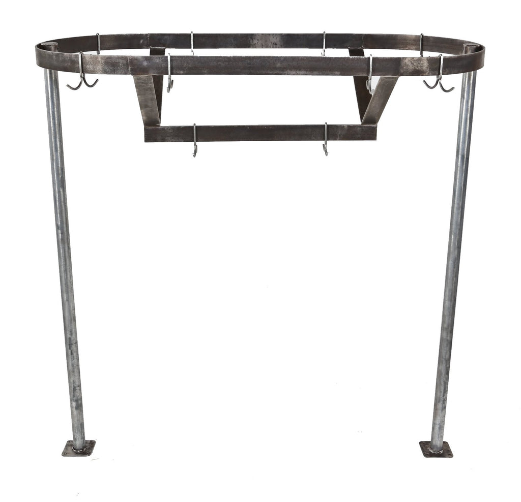 american industrial commercial grade chicago hotel kitchen table-mounted all-metal pot rack with adjustable hooks