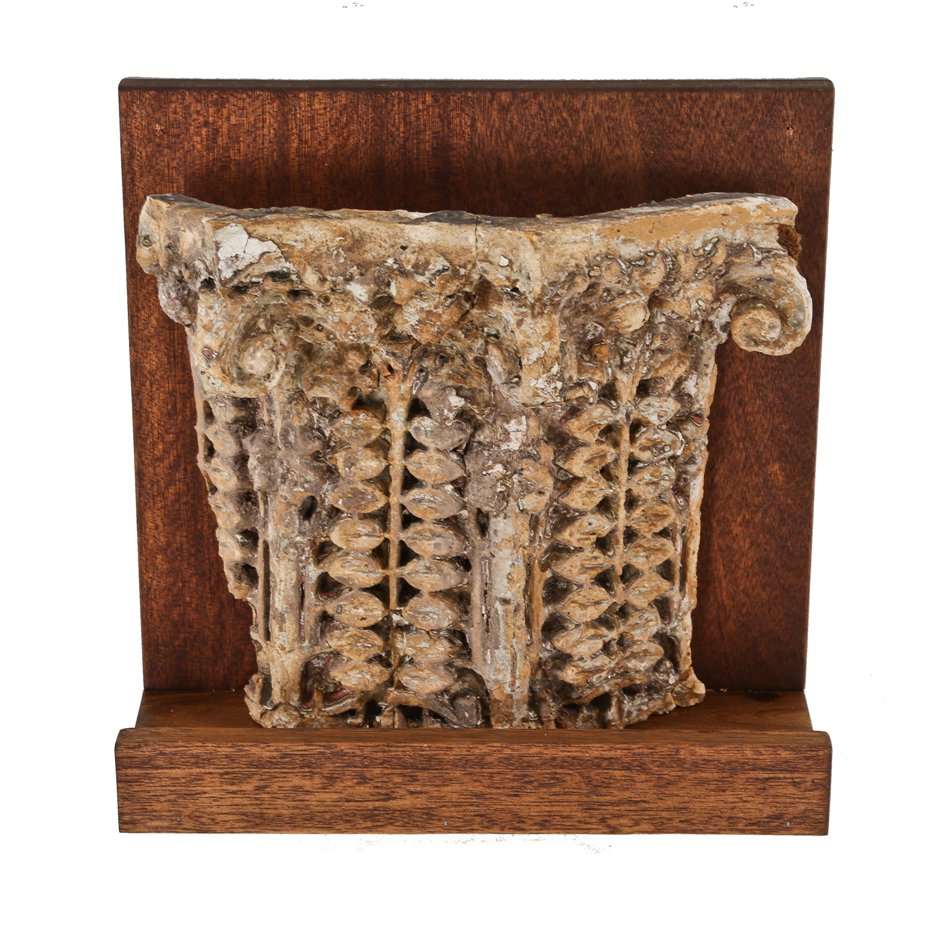 original exceptionally rare and historically important c. 1897 rollin furbeck residence exterior sullivanesque style cast plaster pilaster capital fragment