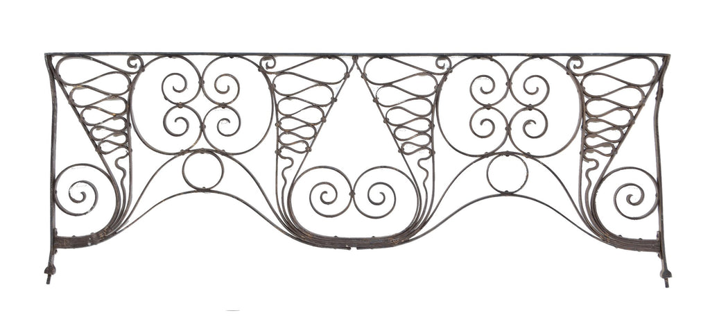 late 1880's museum-quality elegantly designed hand-wrought and riveted joint auditorium theater iron grille
