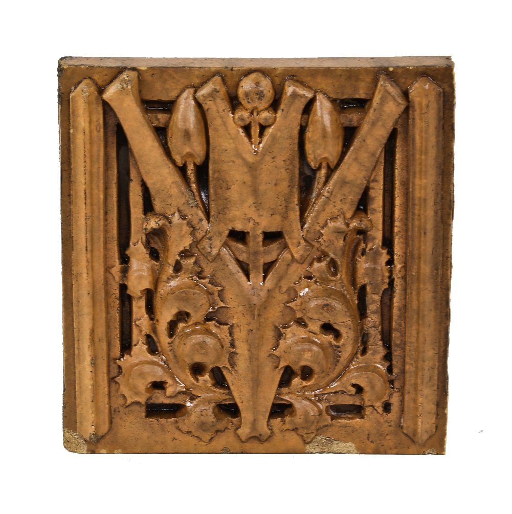 custom cut c. 1930's american "sullivanesque" style oliver p. morton midland ornamental terra cotta block