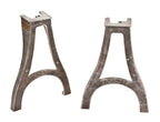 pair of cleaned and refinished american early 20th century industrial brushed cast iron factory machine table legs