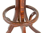 very clean and well-maintained fully adjustable early 20th century varnished oak wood chair back draftsman stool
