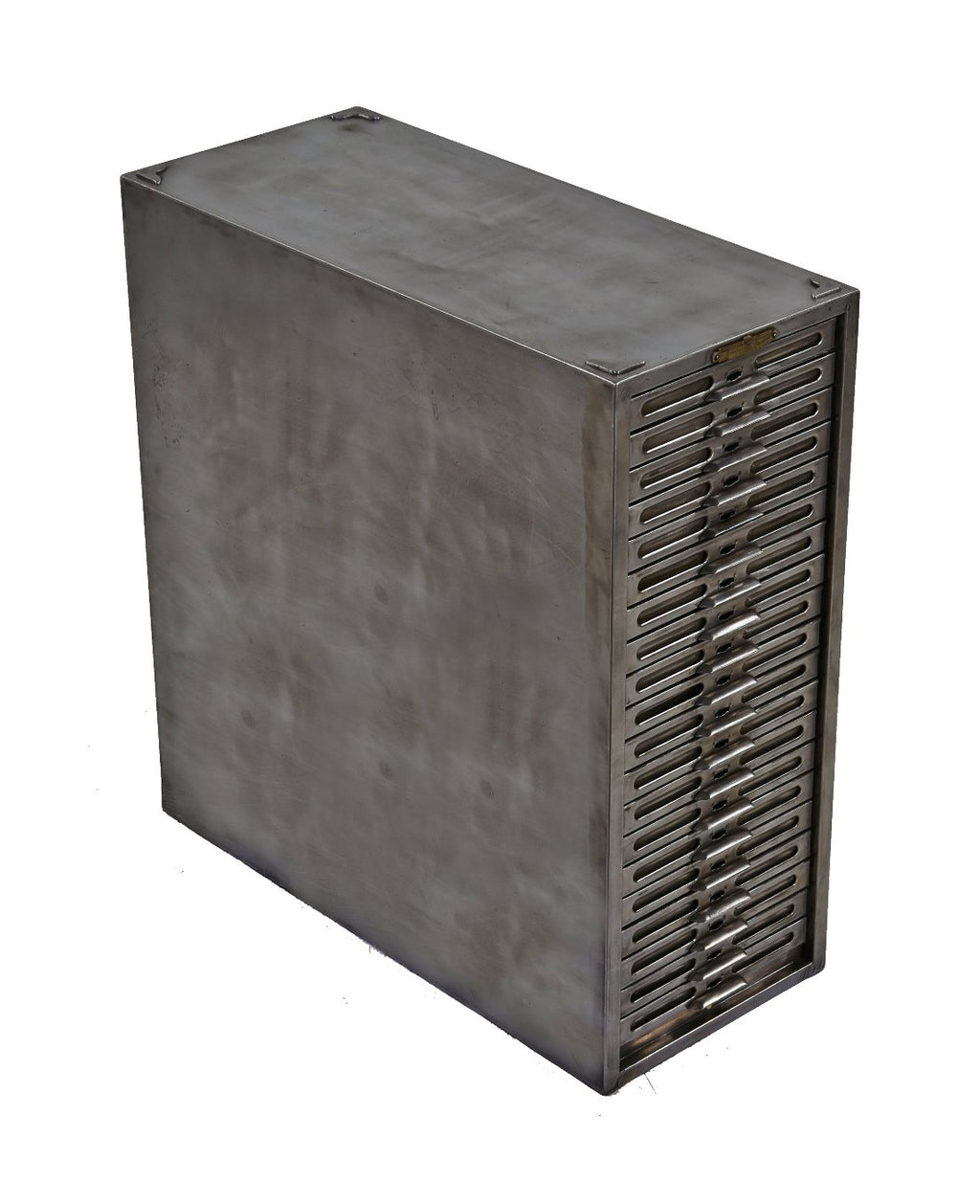 very heavy duty c. 1950's american vintage industrial freestanding multi-drawer all-steel tabulating machine punch card storage cabinet