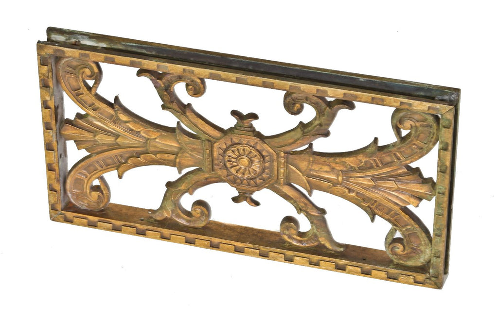 dazzling american art deco style ornamental cast bronze exterior perforated grille or panel salvaged from the medinah athletic club