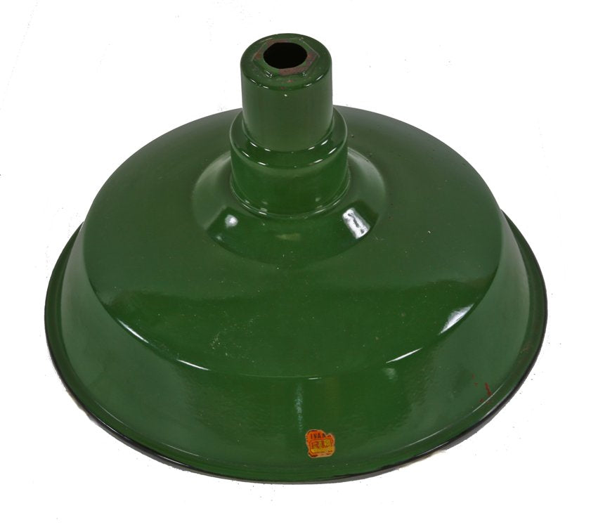 single american industrial green porcelain enameled shallow bowl cold-rolled steel pendant light fixture replacement shade