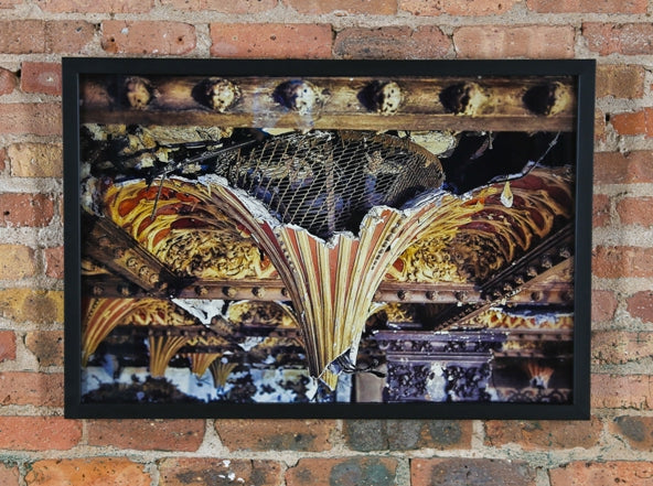 limited edition large format digital print entitled "chicago athletic club" with black enameled custom-built wood frame