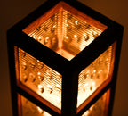 fully functional original repurposed amercian made "dew drop" prism glass tile custom-built table or desk lamp