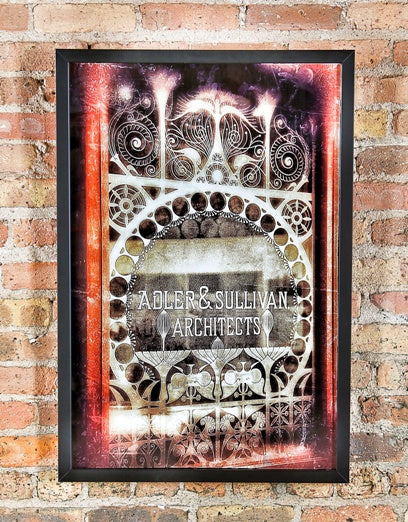 limited edition large format digital print entitled "adler & sullivan" with black enameled custom-built wood frame