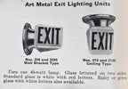 intact and free from damage single chicago downtown hotel illuminated ruby red glass double-sided exit light flush mount wall sconce with bold white lettering