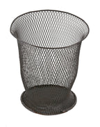 original oversized early 20th century antique american "nemco" expanded metal mesh factory office trash or garbage can
