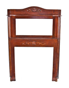original antique american victorian era c. 1900-09 solid varnished oak wood interior residential full mantel with fluted columns
