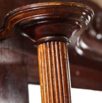 original antique american victorian era c. 1900-09 solid varnished oak wood interior residential full mantel with fluted columns