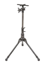 refinished early 20th century antique american industrial three-legged cast iron "peerless" drafting table base with all original handles