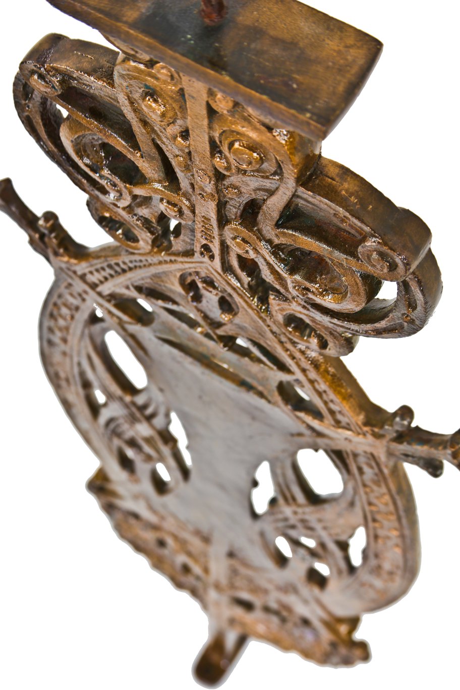 late 1890's historically important original copper-plated ornamental cast iron interior louis sullivan-designed guaranty building staircase baluster