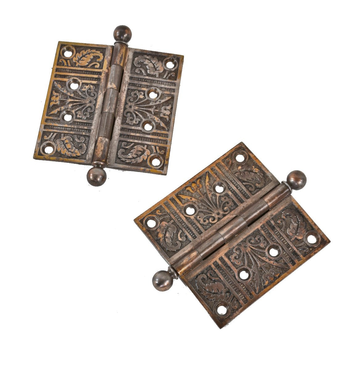 matching ornamental cast iron interior residential chicago graystone passage door ball finial hinges fabricated in the late 19th century