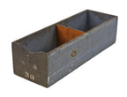 hand-painted c. 1920's american vintage industrial pine wood stackable storage container with stenciled number