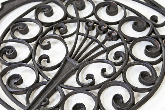 original and remarkably intact c. 1890 museum-quality antique american ornamental cast iron northwestern guaranty building atrium baluster panel