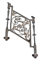 rare museum-quality original 19th century winslow brothers ornamental cast iron minneapolis public library staircase baluster with flanking stanchions