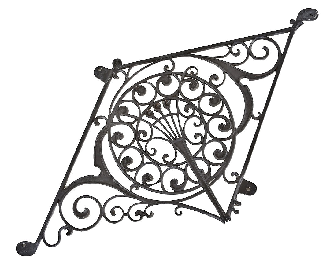 original and remarkably intact c. 1890 museum-quality antique american ornamental cast iron northwestern guaranty building atrium baluster panel