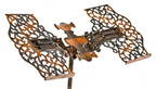 remarkably intact and all original 19th century filigree cast iron mobile combination reading and dictionary stand with largely intact oxidized copper-plated finish