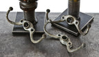 hard to find all original early 20th century set of three cast iron federal factory freestanding locker interior double-hooks