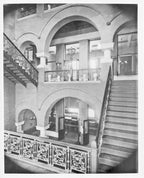 rare museum-quality original 19th century winslow brothers ornamental cast iron minneapolis public library staircase baluster with flanking stanchions