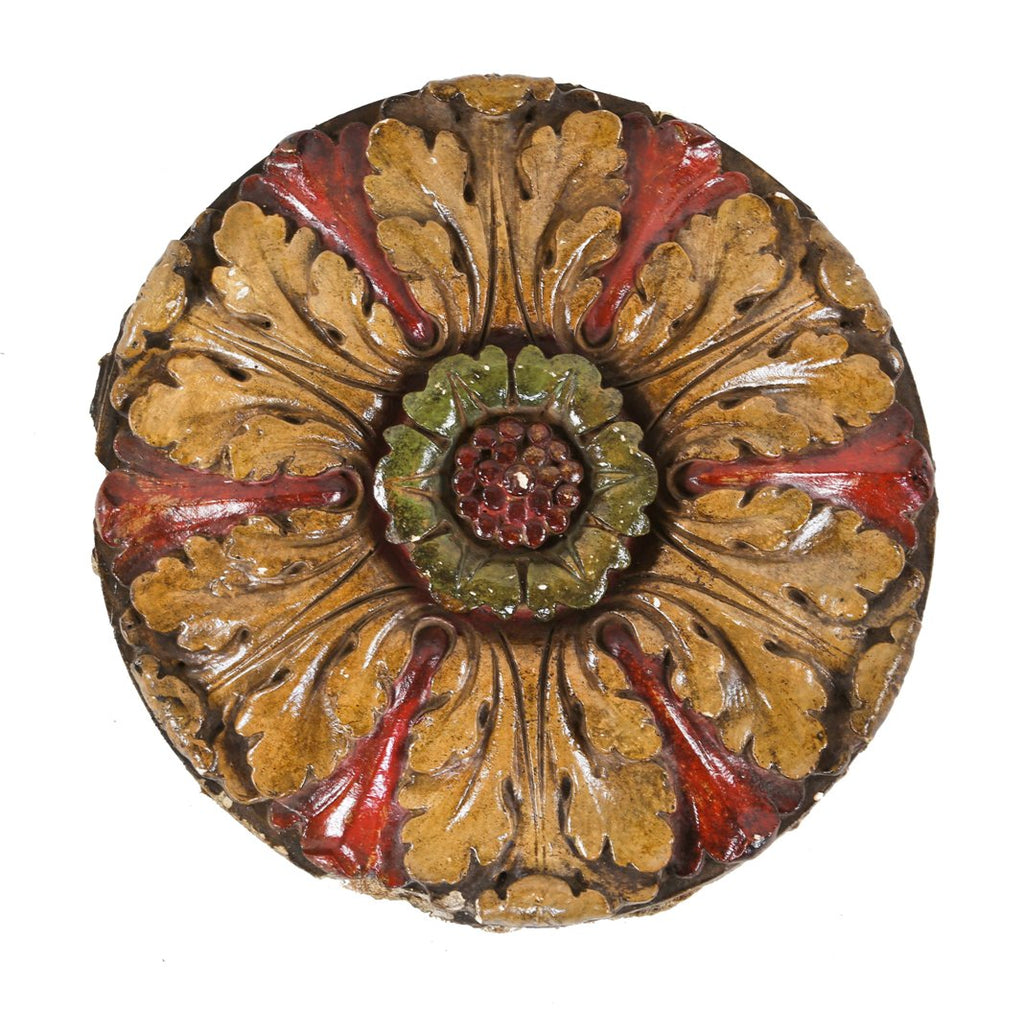 remarkably intact late 1920's american antique interior lawndale theater auditorium ornamental polychromed plaster ceiling medallion