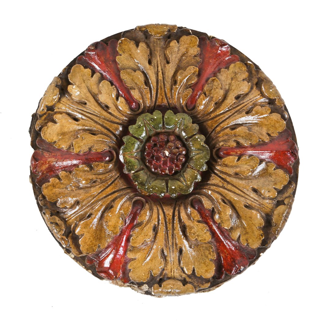 remarkably intact late 1920's american antique interior lawndale theater auditorium ornamental polychromed plaster ceiling medallion