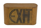 rare and all original c. 1930's american art deco style machine age illuminated theater auditorium exit can light with etched glass panel