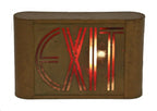 rare and all original c. 1930's american art deco style machine age illuminated theater auditorium exit can light with etched glass panel