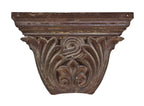 original mid-1870's ornamental cast iron new york city "soho district" cast iron building facade pilaster capital fragment with curvaceous leaves