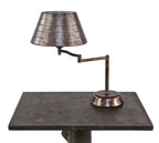 late 1940's american vintage art deco style machine age swing-out arm faries table or desk lamp with original metal shade