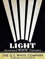 completely refinished all original early 20th century antique american patented o.c. white wall-mount fully adjustable articulating task lamp with green porcelain deep bowl shade