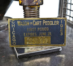 c. 1923 original antique american rectangular-shaped stamped brass city license plaque or badge for street wagon or cart peddlers