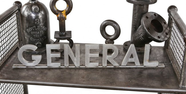 original and unrestored  c. 1950's general motors automobile dealership reinforced cast aluminum diminutive letter sign