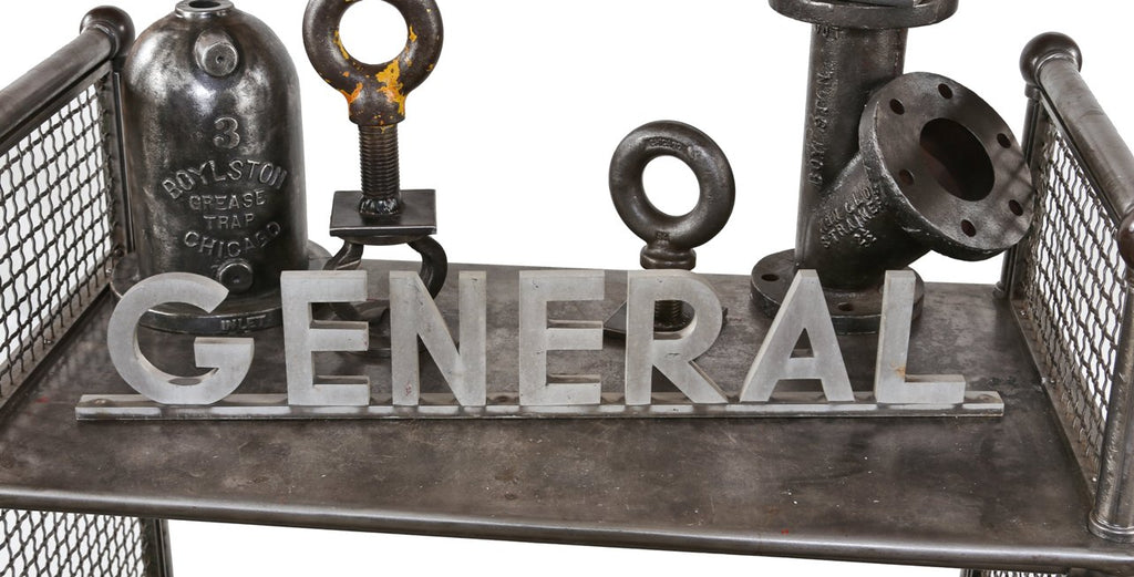 c. 1950's partially intact  american industrial reinforced cast aluminum interior general motors dealership showroom sign