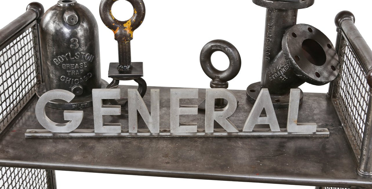 c. 1950's partially intact  american industrial reinforced cast aluminum interior general motors dealership showroom sign