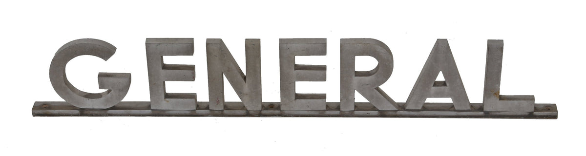 c. 1950's partially intact  american industrial reinforced cast aluminum interior general motors dealership showroom sign