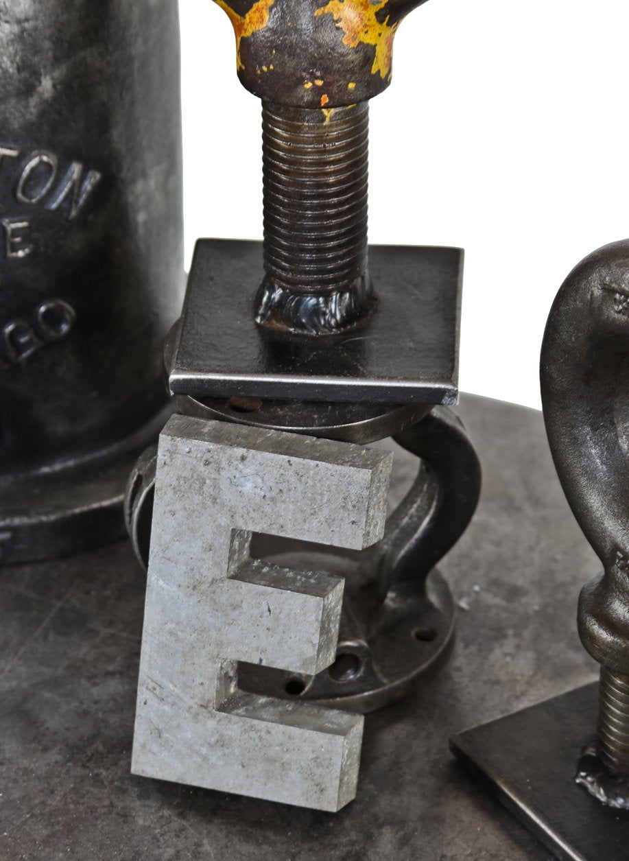 original and unrestored  c. 1950's general motors automobile dealership reinforced cast aluminum diminutive letter sign