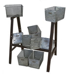 large lot of original american industrial matching reinforced galvanized steel detroit public school locker room baskets