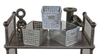original and intact matching american industrial stackable galvanized steel city school locker room storage baskets