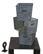 three american industrial stackable galvanized steel detroit public school locker room light weight storage wire mesh baskets
