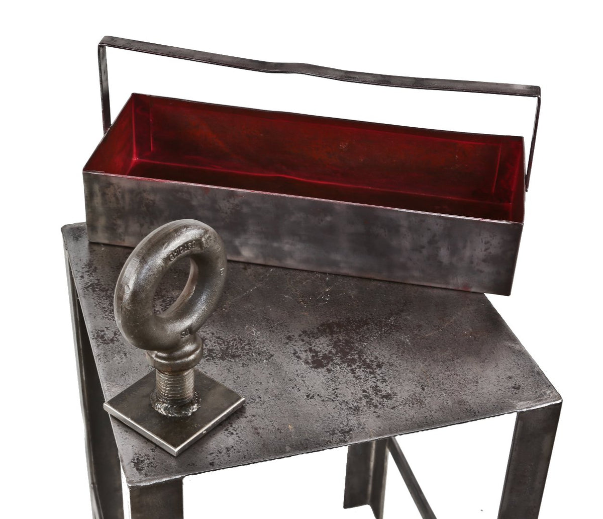 heavy gauge all-welded joint american industrial single interior compartment factory machine shop tool box with drop handle