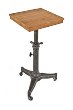 late 1920's original american industrial mobile factory office stenographer's stand with newly added cherry wood top