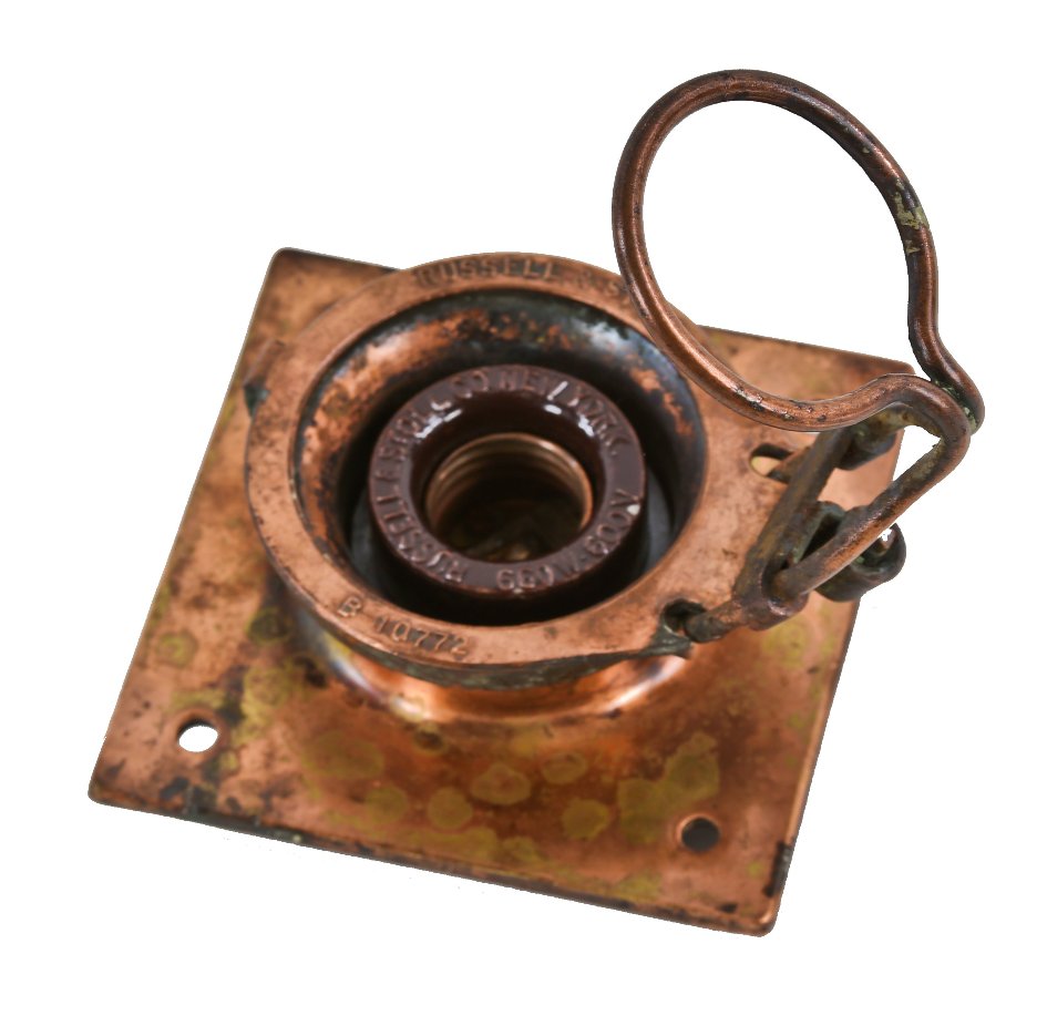 original c. 1910-20 original american industrial underground new york city subway station incandescent ceiling mount bronze fixture