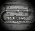 repurposed american industrial "safe-t-stak" brushed metal compartmentalized freestanding cabinet with newly added base and top