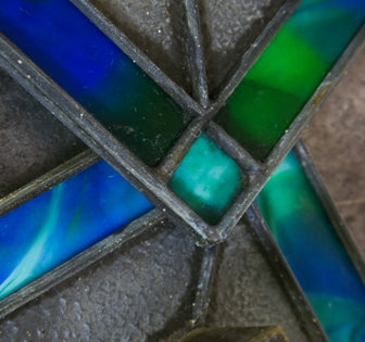 single intact early 20th century american prairie style leaded art glass interior residential sconce shade with socket