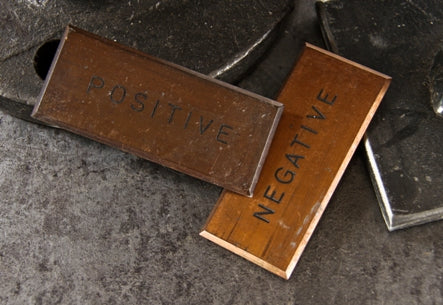 set of early 20th century american industrial commercial building switchboard solid copper identification plaques with beveled edges